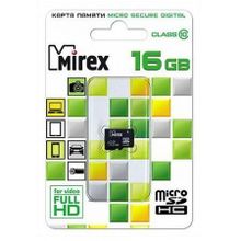 Карта памяти Micro SDHC 16Gb Mirex Class 10 без адаптера (13612-MC10SD16)