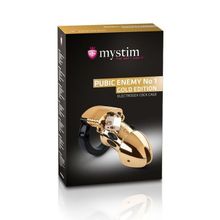 MyStim Золотистый пояс верности Pubic Enemy No1 Gold Edition для электростимуляции