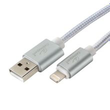 Кабель USB 2.0 Am=>Apple 8 pin Lightning, 1.8 м, до 3А, серебр, Cablexpert Ultra (CC-U-APUSB02S-1.8M