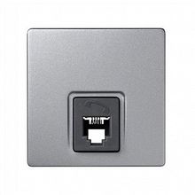 Розетка телефонная 1xRJ11 73 LOFT, алюминий |  код. 73480-63 |  Simon