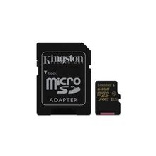 Карта памяти 64Gb MicroSDHC Kingston 64GB Class10 UHS-I U 1 (SDCA10 64GB) c адаптером