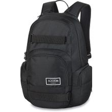Скейт рюкзак из полиэстера черного цвета Dakine Atlas 25L Black с боковыми карманами на молнии с ремнями для скейта