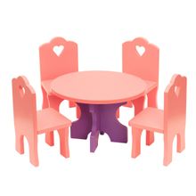 Набор кукольной мебели КРАСНОКАМСКАЯ ИГРУШКА Столик с четырьмя стульчиками