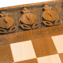 Шахматы + нарды резные с гранатами 60