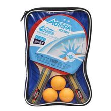 Набор для настольного тенниса AURORA 2 звезды, 2 ракетки с длинной ручкой, 3 мяча, чехол