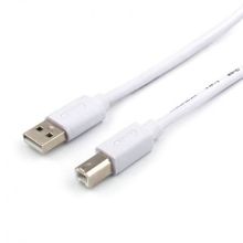 Кабель USB 2.0 Am=>Bm - 5 м, белый, фильтр, ATcom (AT0109)