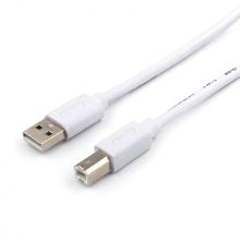 Кабель USB 2.0 Am=>Bm - 5 м, белый, фильтр, ATcom (AT0109)