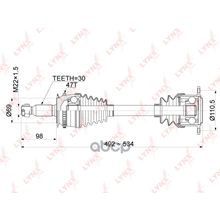 Привод В Сборе | Перед Прав | Mmc L200 (Kb4t) 2.5did 06-   Pajero Sport (Kh8,9w) 3.2did 3.5 08-   = Fr  Rh LYNXauto арт. CD1086A