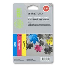 Картридж струйный Cactus CS-CLI521C M Y голубой пурпурный желтый набор карт. для Canon Pixma iP3600 