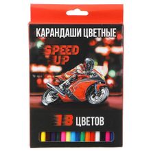 Спидап Карандаши цветные, 18 цветов, шестигранные заточенные, дерево, в картонной коробке 18 цветов