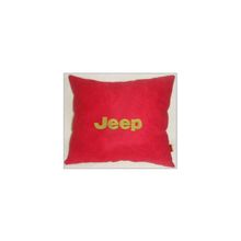 Подушка Jeep красная вышивка золото