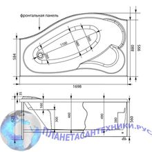 Акриловая ванна Aquanet Palma 170x100 L