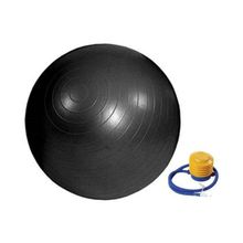 Мяч гимнастический 1869LW (100см, антивзрыв, ножной насос, черный)
