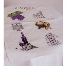 Полотенце льняное сувенир - IL VINO | белый