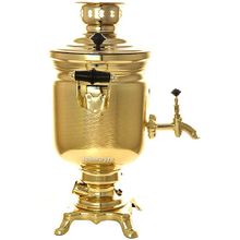 Электрический самовар 3 литра желтый "цилиндр" с автоматическим отключением при закипании, арт. 120304к