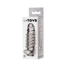 Насадка на пенис TOYFA A-Toys с вибропулей и шипами - 13,4 см. (прозрачный)