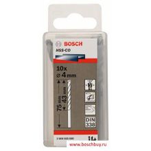 Bosch Набор 10 HSS-Co сверл 4,0 мм DIN 338 (2608585880 , 2.608.585.880)