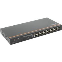 Коммутатор  UPVEL   UP-326FEW   24-port PoE+ Fast Ethernet Switch (24UTP 10 100Mbps  PoE+, 2Combo 10GBASE-T SFP)