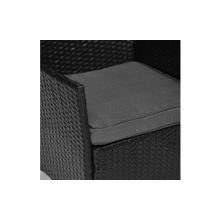 Tetchair Обеденный сет (стол+4стула) (mod. 210036), черный, ткань: DB-16, серый