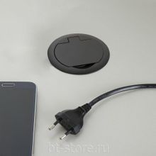 Розетка SFL Ring с USB зарядкой черная