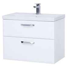 Тумба подвесная Sanstar Cristal 80 2 ящ, белая (ум-к Фостер 80)