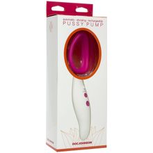 Женская вибропомпа Automatic Vibrating Rechargeable Pussy Pump белый с розовым