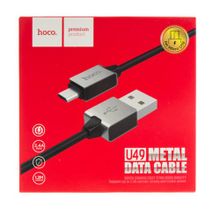 Data кабель USB HOCO U49 micro usb, 1.2 метр, черный