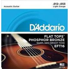 EFT16 FLAT TOPS Струны для акустической гитары фосфорная бронза 12-53 D`Addario