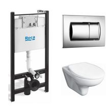 Инсталляция Roca Active WC ПЭК (893100010) в комплекте с унитазом Roca Mateo микролифт