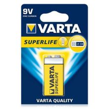 Батарейка 9V VARTA 6F22 1BL Superlife, солевая, в блистере (2022)
