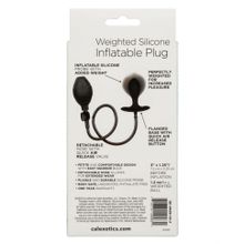 Черная расширяющаяся анальная пробка Weighted Silicone Inflatable Plug M (223431)