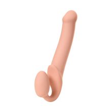 Телесный безремневой страпон Silicone Bendable Strap-On L (телесный)