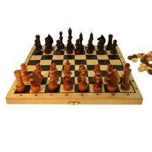Набор игр 3 в 1 Шахматы Нарды Шашки Малый 295х145мм дерево