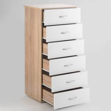 Комод №5 600х450х1250 Дуб сонома   Белый