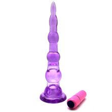 Фиолетовый анальный конус с вибропулькой - 17 см. Фиолетовый
