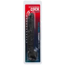 Черный длинный фаллоимитатор с мошонкой Dick Rambone Cock - 42,4 см. Черный