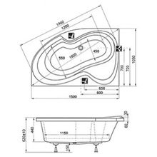 Акриловая ванна Ravak Rosa II Pu Plus 150 L