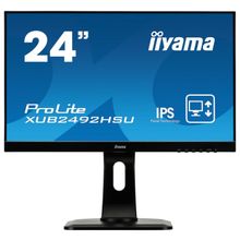 Монитор iiyama xub2492hsu-b1, 23.8" (1920x1080), ips, vga (d-sub), hdmi, dp