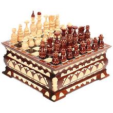 Шахматы Русские узоры в ларце 18х18