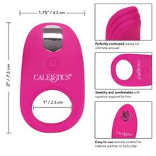 California Exotic Novelties Розовое эрекционное виброкольцо с пультом Silicone Remote Pleasure Ring (розовый)