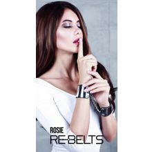 Rebelts Черные наручники с зеркальным элементом Rosie Black