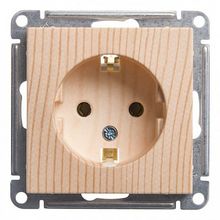 Розетка W59, скрытый монтаж, с заземлением, сосна |  код. RS16-154-7-86 |  Schneider Electric