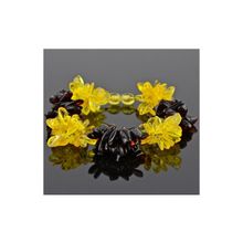 Бусики-Колечки Браслет Янтарь "Ежик" арт. НЯН-бп237