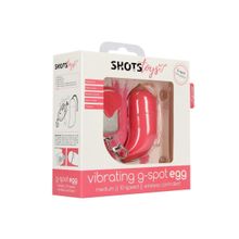 Shots Media BV Розовое виброяйцо Vibrating G-spot Egg medium с пультом ДУ (розовый)