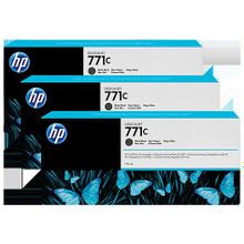 Набор картриджей hp b6y31a 3-pack print cartridge №771c matte black для hp dj z6200