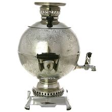 Электрический самовар 5 литров никелированный "шар", арт. 110269