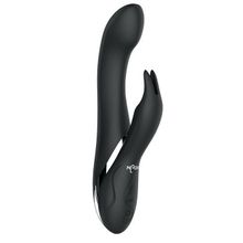 Tonga Черный вибратор-кролик NAGHI NO.33 RECHARGEABLE DUO VIBRATOR - 23 см. (черный)