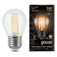 Gauss Лампа светодиодная Gauss LED Filament E27 5Вт 2700K 105802105 ID - 430192