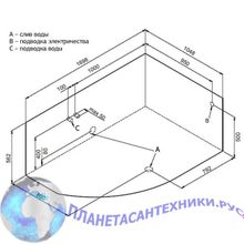 Акриловая ванна Aquanet Allento 170x100 R