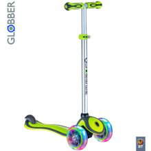 442-106 Самокат GLOBBER PRIMO PLUS с 3 светящимися колесами Green